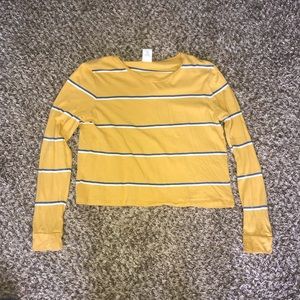 Mustard striped crop top